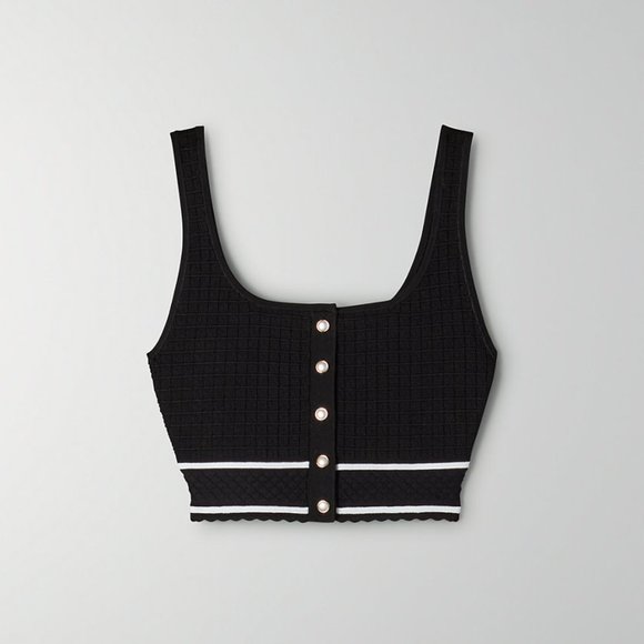Aritzia Babaton sculpt knit button cropped SOLD - Picture 2 of 8